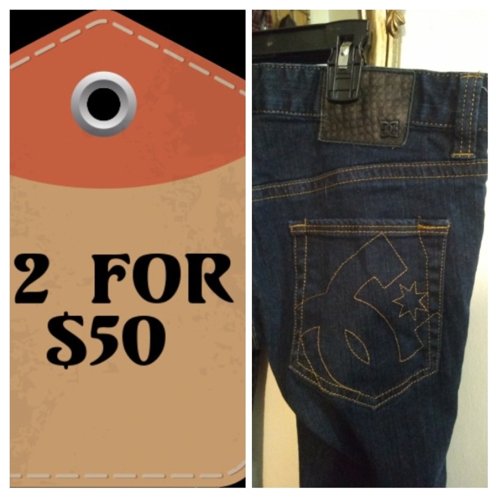 Men's DC slim fit dark wash denim jeans - Picture 1 of 8